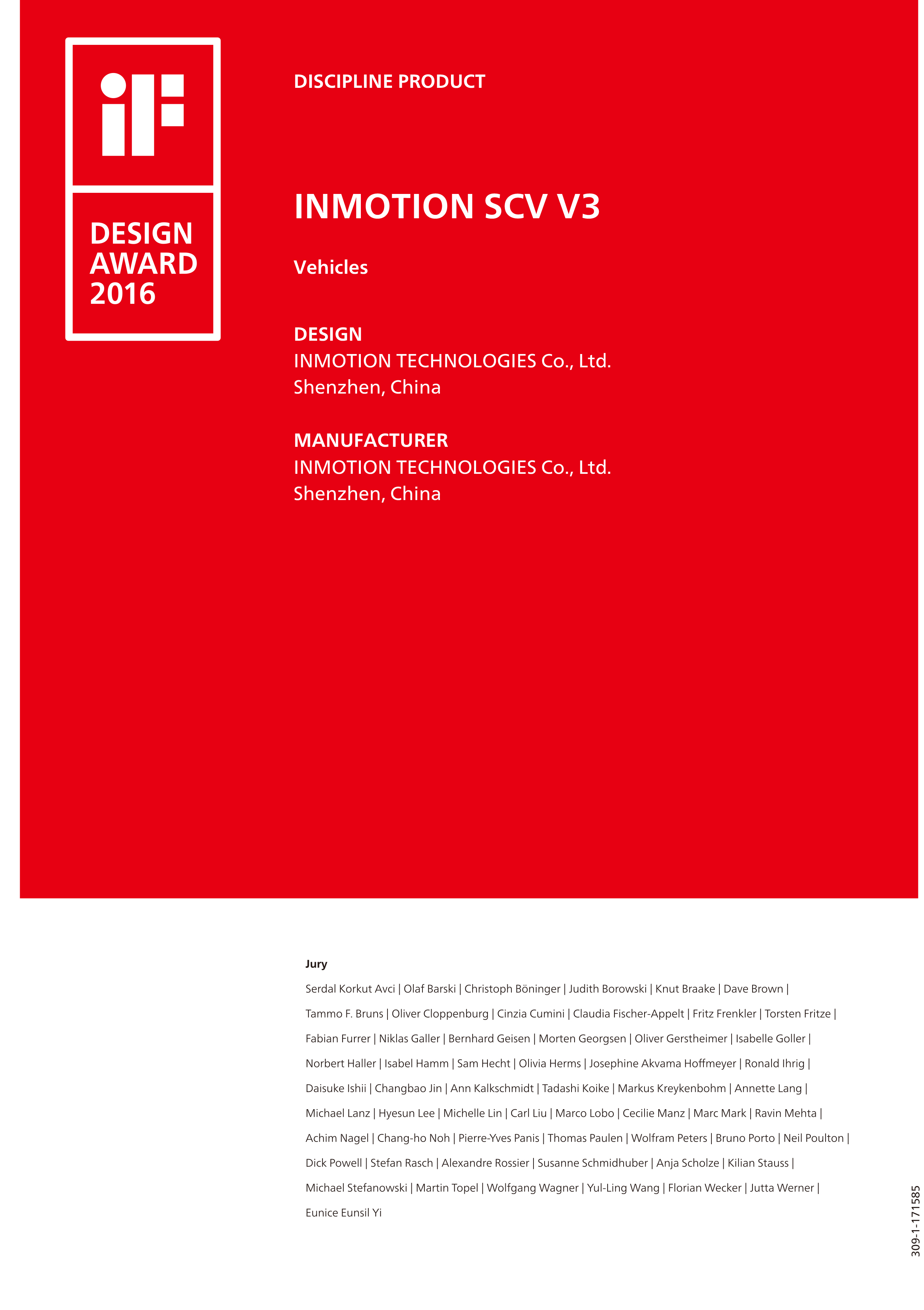 inmotion v3 won iF DESIGN AWARD